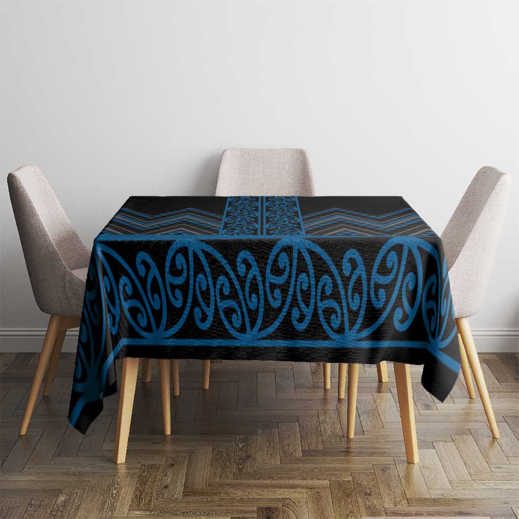 Blue Aotearoa Mangopare Kowhaiwhai and Niho Taniwha Tablecloth Maori New Zealand