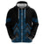 Blue Aotearoa Mangopare Kowhaiwhai and Niho Taniwha Zip Hoodie Maori New Zealand