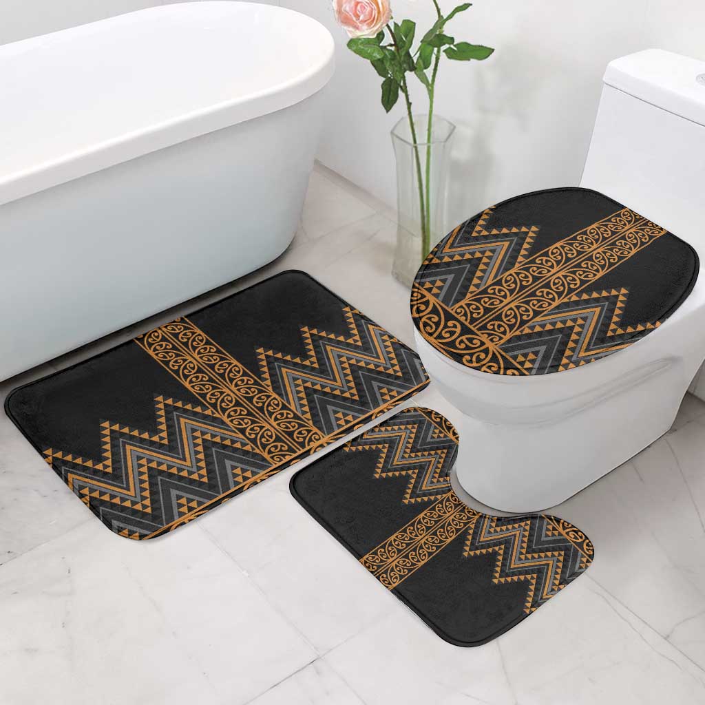 Gold Aotearoa Mangopare Kowhaiwhai Niho Taniwha Bathroom Set Maori New Zealand - Polynesian Pride