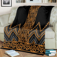 Gold Aotearoa Mangopare Kowhaiwhai and Niho Taniwha Blanket Maori New Zealand