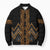 Gold Aotearoa Mangopare Kowhaiwhai Niho Taniwha Bomber Puffer Jacket Maori New Zealand - Polynesian Pride