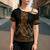 Gold Aotearoa Mangopare Kowhaiwhai Niho Taniwha Cross Shoulder Shirt Maori New Zealand - Polynesian Pride
