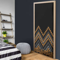 Gold Aotearoa Mangopare Kowhaiwhai Niho Taniwha Door Cover Maori New Zealand - Polynesian Pride