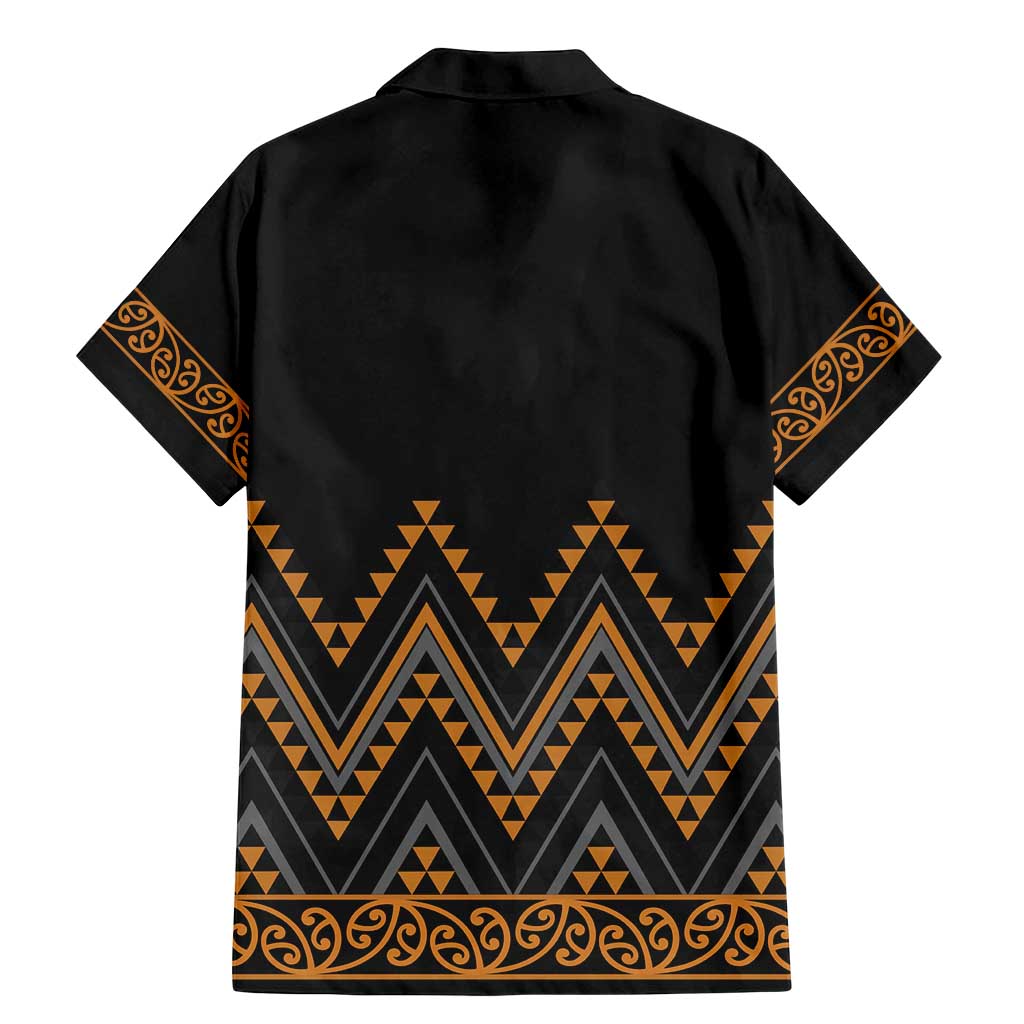 Gold Aotearoa Mangopare Kowhaiwhai and Niho Taniwha Family Matching Mermaid Dress and Hawaiian Shirt Maori New Zealand