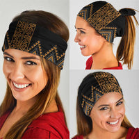 Gold Aotearoa Mangopare Kowhaiwhai Niho Taniwha Neck Gaiter Maori New Zealand - Polynesian Pride