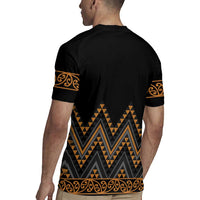 Gold Aotearoa Mangopare Kowhaiwhai and Niho Taniwha Rugby Jersey Maori New Zealand