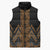 Gold Aotearoa Mangopare Kowhaiwhai Niho Taniwha Sleeveless Puffer Jacket Maori New Zealand - Polynesian Pride