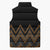 Gold Aotearoa Mangopare Kowhaiwhai Niho Taniwha Sleeveless Puffer Jacket Maori New Zealand - Polynesian Pride
