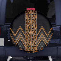Gold Aotearoa Mangopare Kowhaiwhai and Niho Taniwha Spare Tire Cover Maori New Zealand