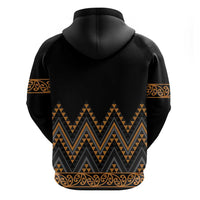 Gold Aotearoa Mangopare Kowhaiwhai and Niho Taniwha Zip Hoodie Maori New Zealand