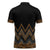 Gold Aotearoa Mangopare Kowhaiwhai Niho Taniwha Zipper Polo Shirt Maori New Zealand - Polynesian Pride