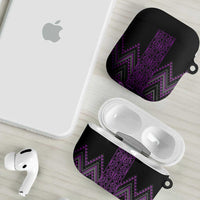 Purple Aotearoa Mangopare Kowhaiwhai Niho Taniwha AirPods Case Maori New Zealand - Polynesian Pride