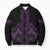 Purple Aotearoa Mangopare Kowhaiwhai Niho Taniwha Bomber Puffer Jacket Maori New Zealand - Polynesian Pride