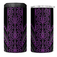Purple Aotearoa Mangopare Kowhaiwhai and Niho Taniwha 4 in 1 Can Cooler Tumbler Maori New Zealand