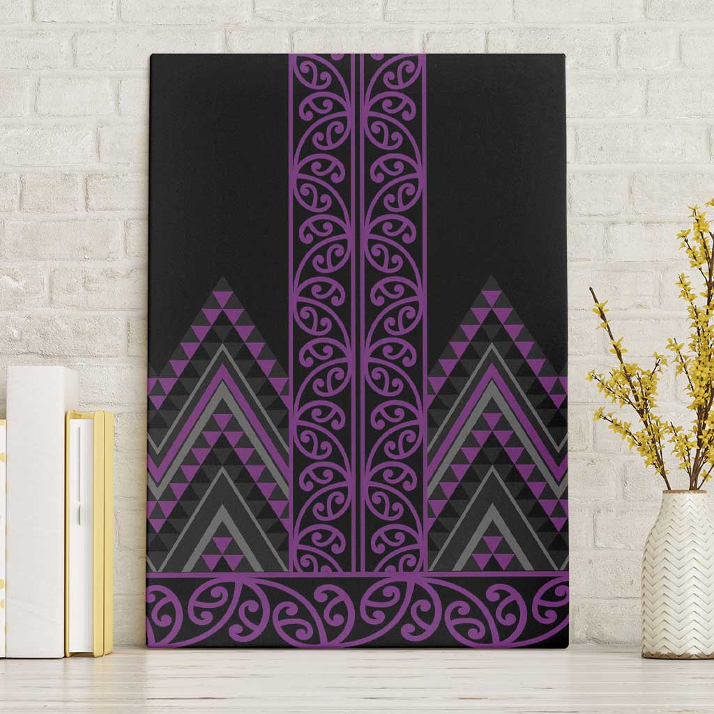 Purple Aotearoa Mangopare Kowhaiwhai and Niho Taniwha Canvas Wall Art Maori New Zealand