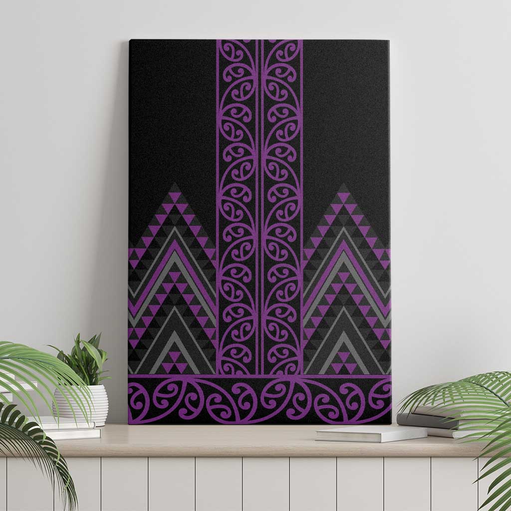 Purple Aotearoa Mangopare Kowhaiwhai and Niho Taniwha Canvas Wall Art Maori New Zealand
