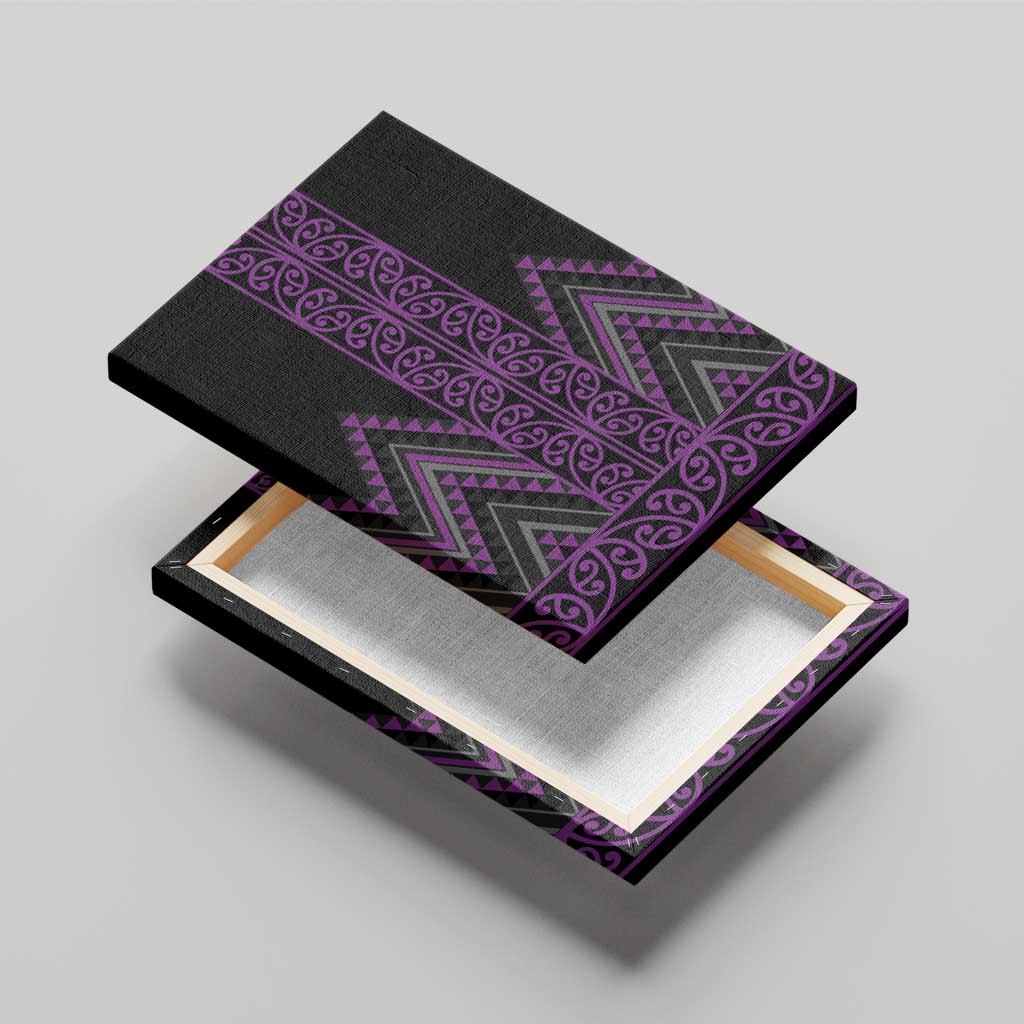 Purple Aotearoa Mangopare Kowhaiwhai and Niho Taniwha Canvas Wall Art Maori New Zealand