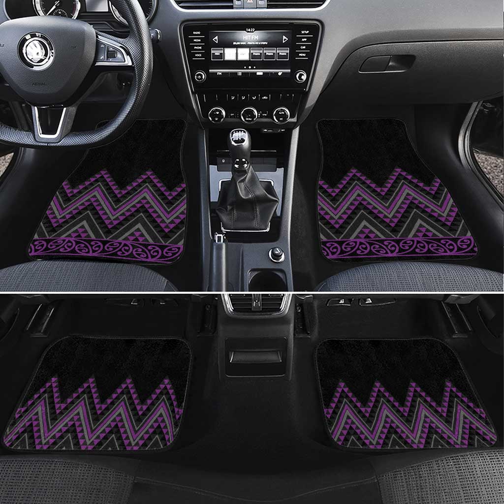 Purple Aotearoa Mangopare Kowhaiwhai and Niho Taniwha Car Mats Maori New Zealand