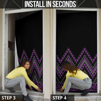 Purple Aotearoa Mangopare Kowhaiwhai Niho Taniwha Door Cover Maori New Zealand - Polynesian Pride