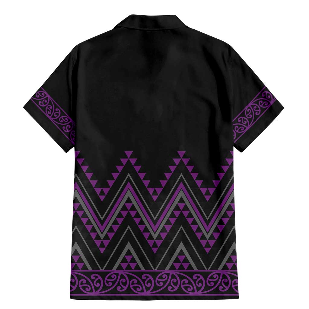 Purple Aotearoa Mangopare Kowhaiwhai and Niho Taniwha Family Matching Mermaid Dress and Hawaiian Shirt Maori New Zealand