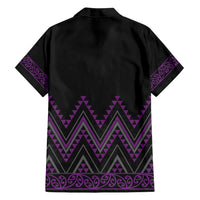 Purple Aotearoa Mangopare Kowhaiwhai and Niho Taniwha Family Matching Summer Maxi Dress and Hawaiian Shirt Maori New Zealand