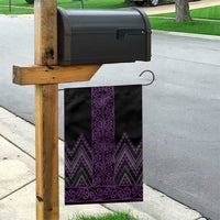 Purple Aotearoa Mangopare Kowhaiwhai and Niho Taniwha Garden Flag Maori New Zealand