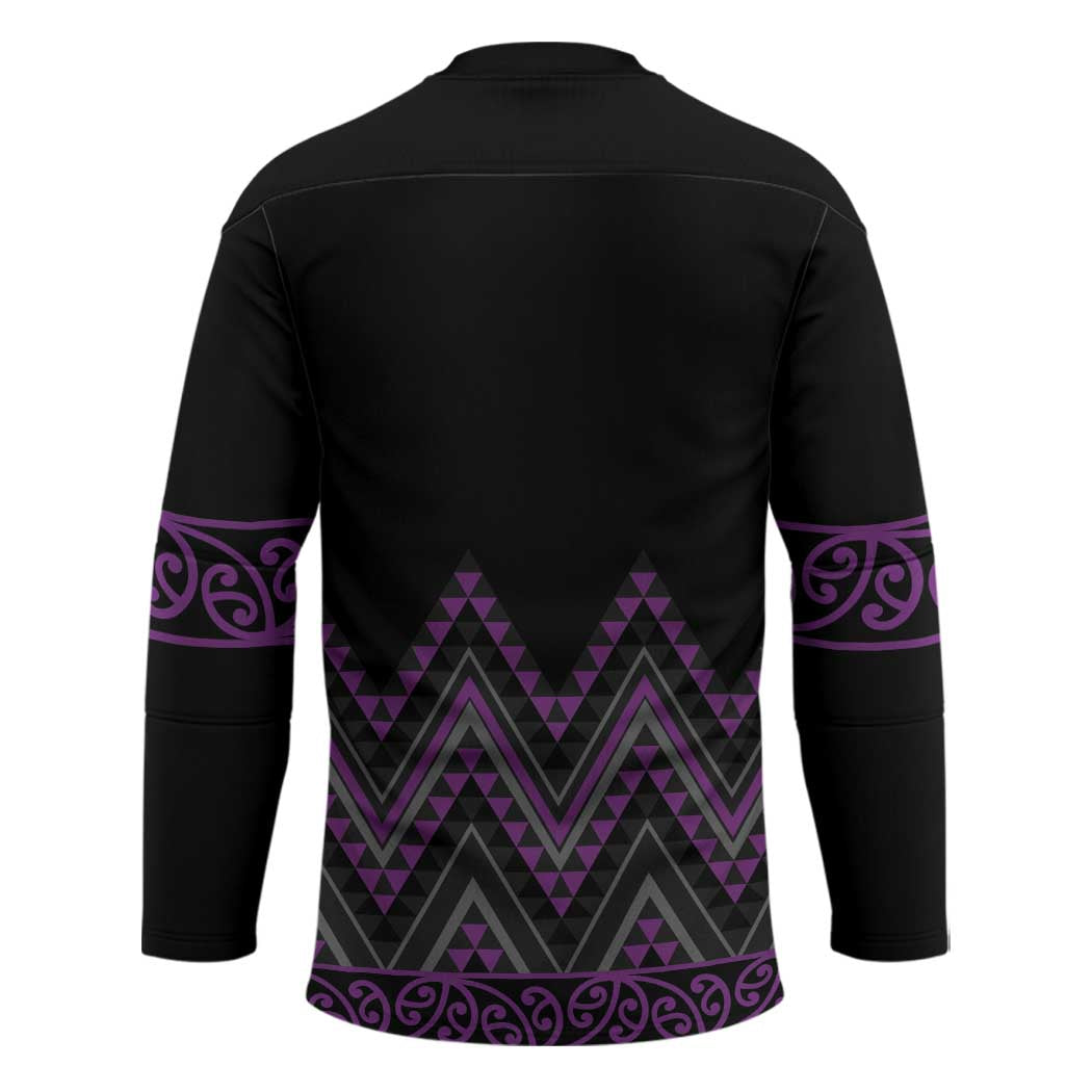 Purple Aotearoa Mangopare Kowhaiwhai Niho Taniwha Hockey Jersey Maori New Zealand - Polynesian Pride