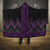 Purple Aotearoa Mangopare Kowhaiwhai and Niho Taniwha Hooded Blanket Maori New Zealand
