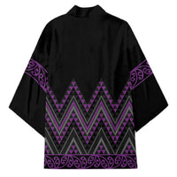 Purple Aotearoa Mangopare Kowhaiwhai Niho Taniwha Kimono Maori New Zealand - Polynesian Pride