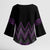 Purple Aotearoa Mangopare Kowhaiwhai Niho Taniwha Kimono Sleeve Blouse Maori New Zealand - Polynesian Pride