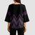 Purple Aotearoa Mangopare Kowhaiwhai Niho Taniwha Kimono Sleeve Blouse Maori New Zealand - Polynesian Pride