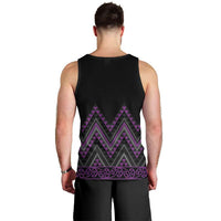 Purple Aotearoa Mangopare Kowhaiwhai and Niho Taniwha Men Tank Top Maori New Zealand