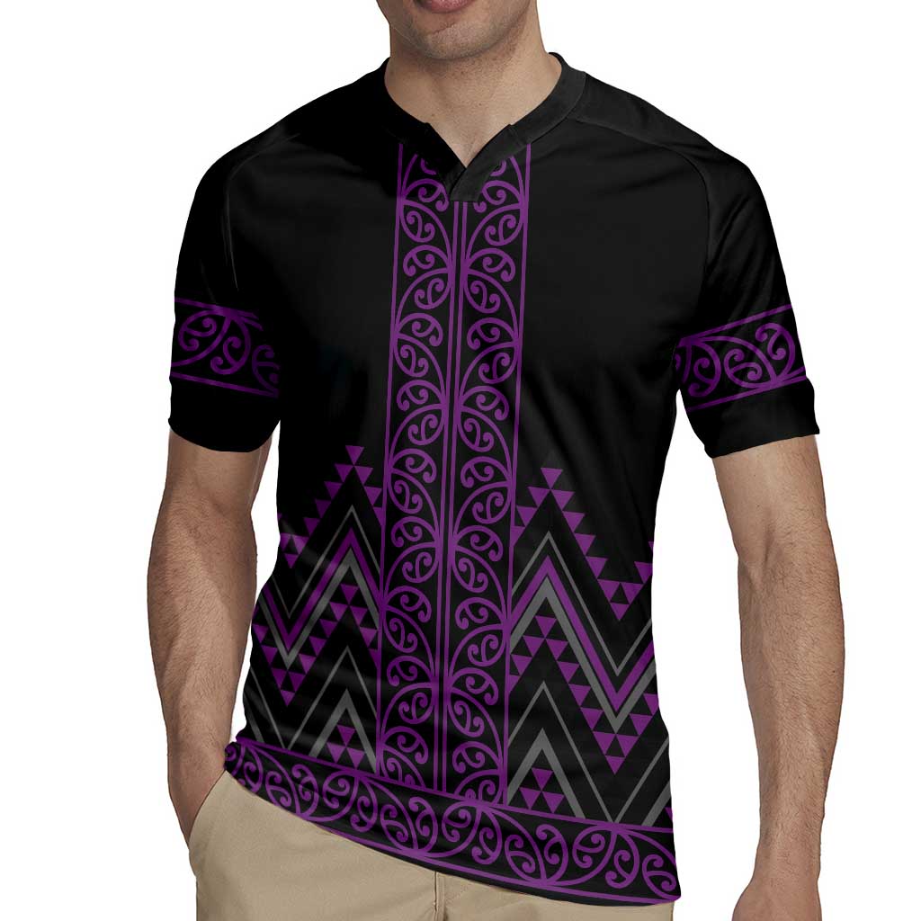 Purple Aotearoa Mangopare Kowhaiwhai and Niho Taniwha Rugby Jersey Maori New Zealand