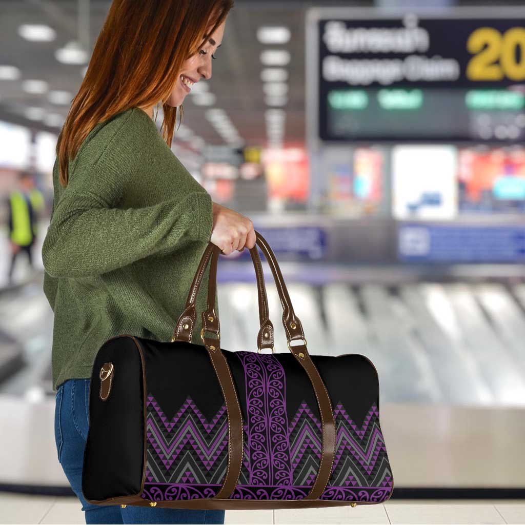 Purple Aotearoa Mangopare Kowhaiwhai Niho Taniwha Travel Bag Maori New Zealand - Polynesian Pride