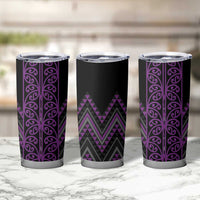 Purple Aotearoa Mangopare Kowhaiwhai and Niho Taniwha Tumbler Cup Maori New Zealand
