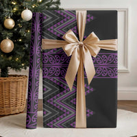 Purple Aotearoa Mangopare Kowhaiwhai and Niho Taniwha Wrapping Paper Maori New Zealand - Polynesian Pride