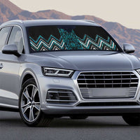 Paua Shell Aotearoa Mangopare Kowhaiwhai Niho Taniwha Auto Sun Shade Maori New Zealand - Polynesian Pride