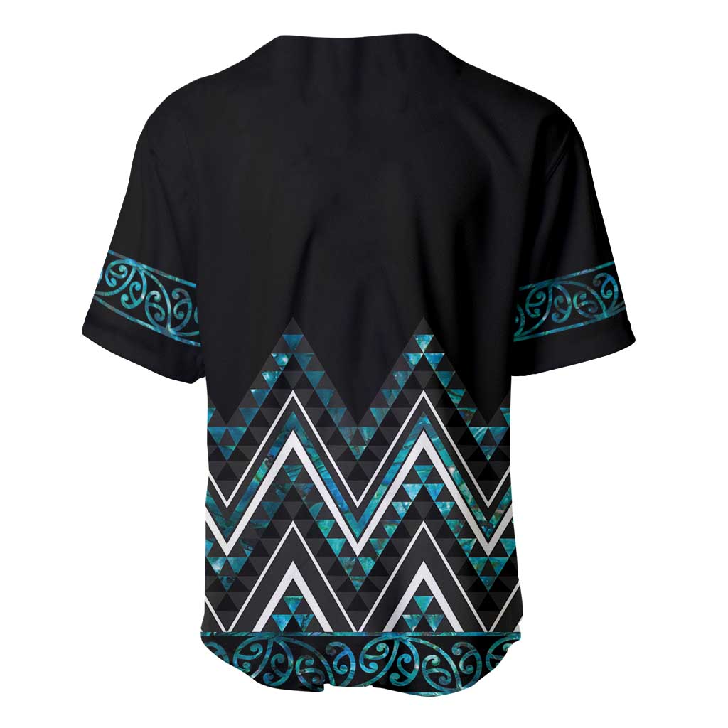 Paua Shell Aotearoa Mangopare Kowhaiwhai and Niho Taniwha Baseball Jersey Maori New Zealand