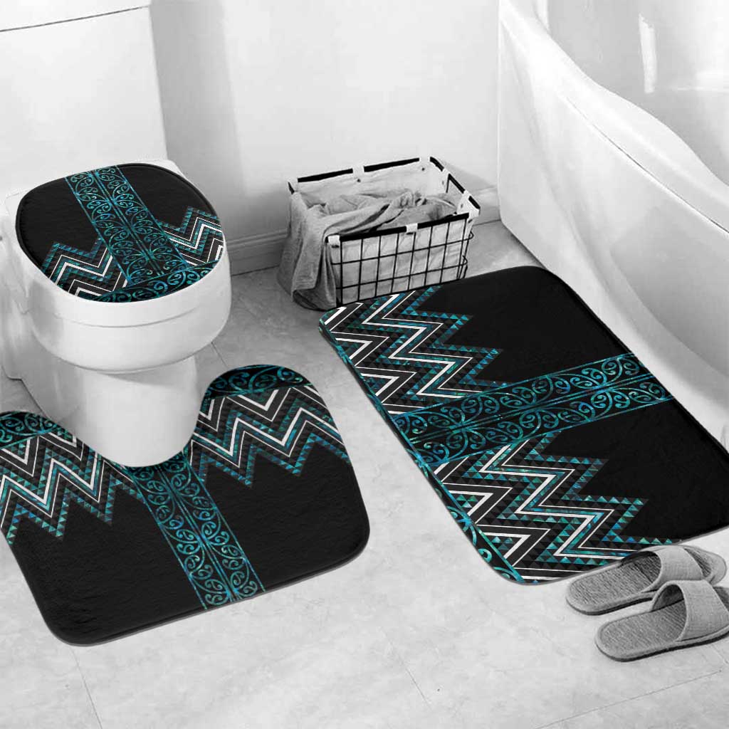 Paua Shell Aotearoa Mangopare Kowhaiwhai Niho Taniwha Bathroom Set Maori New Zealand - Polynesian Pride