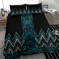 Paua Shell Aotearoa Mangopare Kowhaiwhai and Niho Taniwha Bedding Set Maori New Zealand