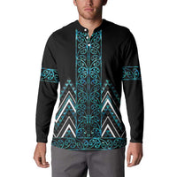 Paua Shell Aotearoa Mangopare Kowhaiwhai and Niho Taniwha Button Sweatshirt Maori New Zealand