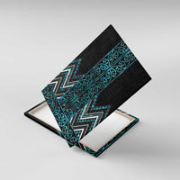 Paua Shell Aotearoa Mangopare Kowhaiwhai and Niho Taniwha Canvas Wall Art Maori New Zealand