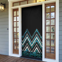 Paua Shell Aotearoa Mangopare Kowhaiwhai Niho Taniwha Door Cover Maori New Zealand - Polynesian Pride