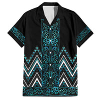 Paua Shell Aotearoa Mangopare Kowhaiwhai and Niho Taniwha Family Matching Off The Shoulder Long Sleeve Dress and Hawaiian Shirt Maori New Zealand