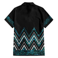 Paua Shell Aotearoa Mangopare Kowhaiwhai and Niho Taniwha Family Matching Off The Shoulder Long Sleeve Dress and Hawaiian Shirt Maori New Zealand
