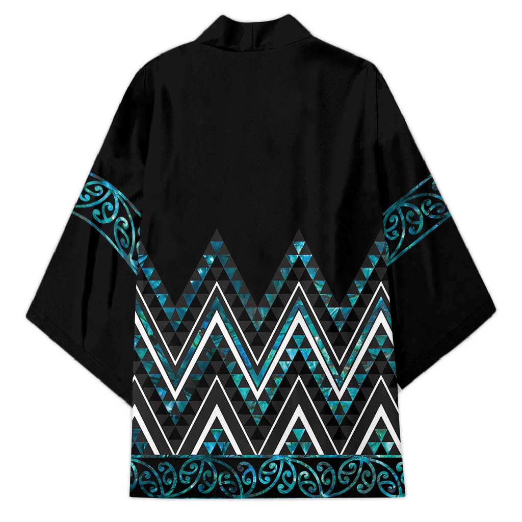 Paua Shell Aotearoa Mangopare Kowhaiwhai Niho Taniwha Kimono Maori New Zealand - Polynesian Pride