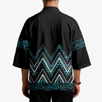 Paua Shell Aotearoa Mangopare Kowhaiwhai Niho Taniwha Kimono Maori New Zealand - Polynesian Pride