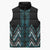 Paua Shell Aotearoa Mangopare Kowhaiwhai Niho Taniwha Sleeveless Puffer Jacket Maori New Zealand - Polynesian Pride