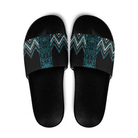 Paua Shell Aotearoa Mangopare Kowhaiwhai Niho Taniwha Slide Sandals Maori New Zealand - Polynesian Pride