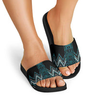 Paua Shell Aotearoa Mangopare Kowhaiwhai Niho Taniwha Slide Sandals Maori New Zealand - Polynesian Pride